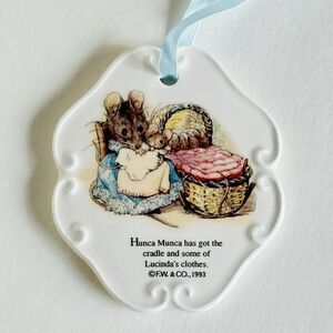 Beatrix Potter Hunca Munca Mother Mouse Ceramic Hanging Ornament Vtg 1993